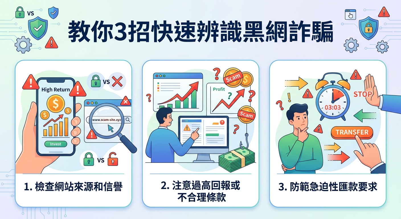 教你3招快速辨識黑網詐騙
