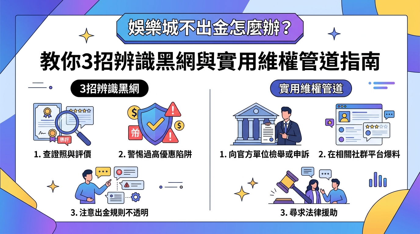 娛樂城不出金怎麼辦？教你3招辨識黑網與實用維權管道指南